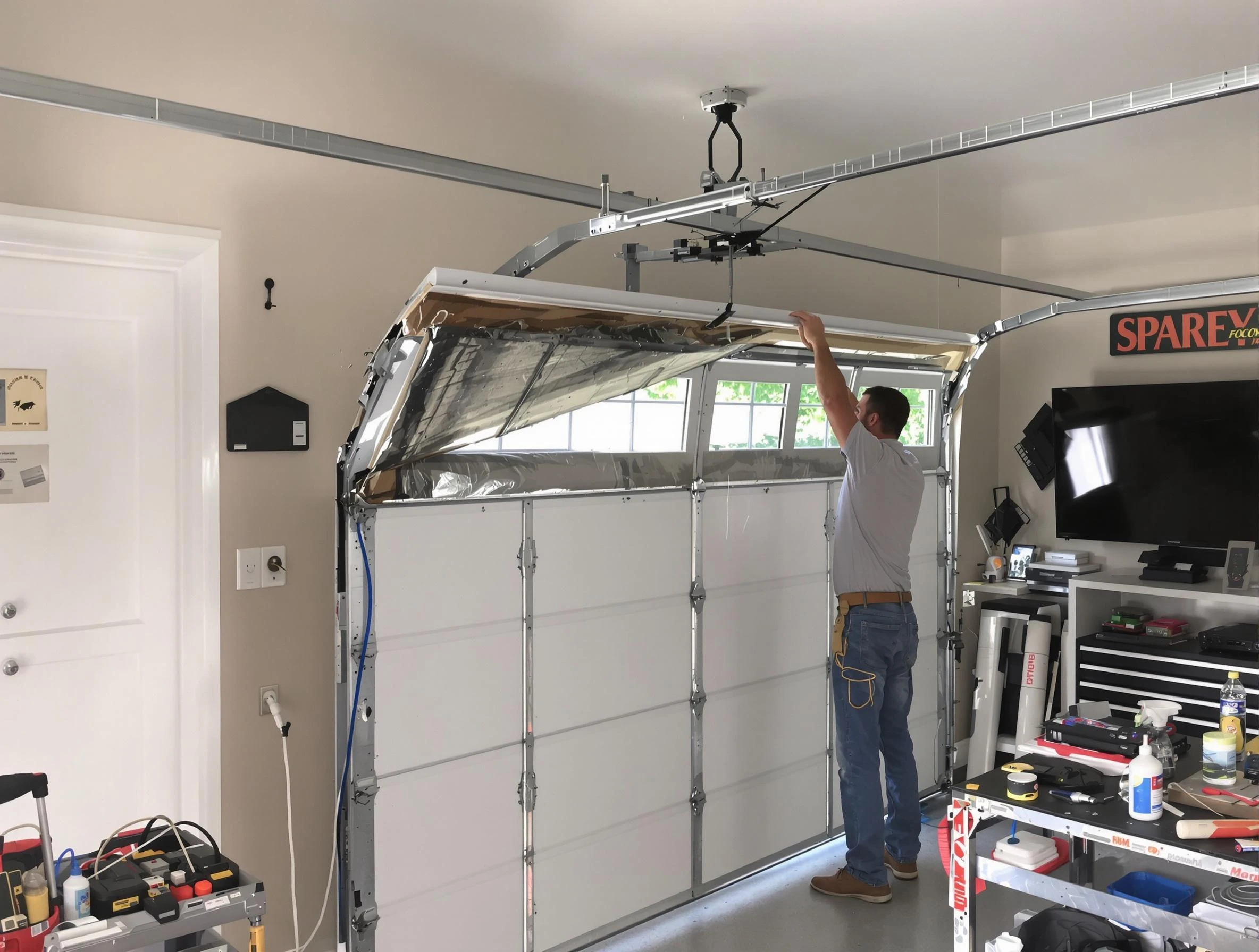 Garage door section replacement by Lyndhurst Garage Door Repair in Lyndhurst